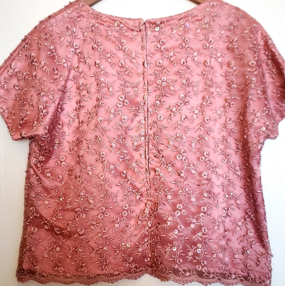 Beaded Lace Boho Blouse - Pink - Picture 2 of 6